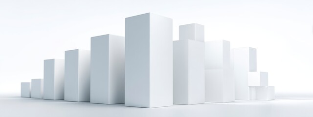 Fototapeta premium White Geometric Shapes on Minimalist Background