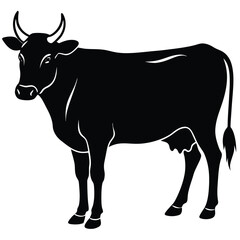 cow silhouette vector art design