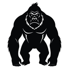 gorilla silhouette vector art design