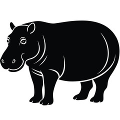 hippopotamus silhouette vector art design