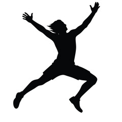jumping silhouette vector art design
