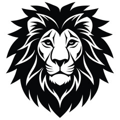 lion head silhouette vector art design