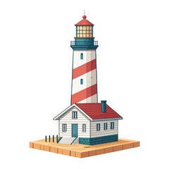 Nautical beacon isolated on transparent background
