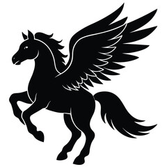pegasus silhouette vector art design