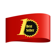Red ribbon with best seller badge