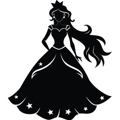 princess silhouette vector art design