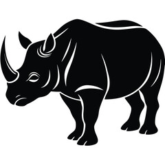 rhino silhouette vector art design