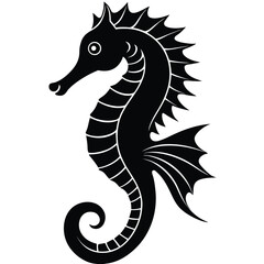 seahorse silhouette vector art design