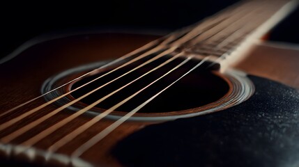Fototapeta premium A close up of a guitar with a dark background