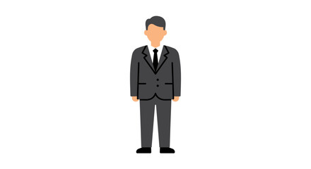 Businessman in Suit Silhouette Icon Flat Design