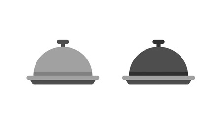 Two Restaurant Serving Dishes Dome Covers Silhouette