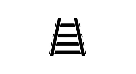 Simple Railroad Tracks Icon Silhouette Graphic Design
