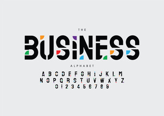Business logo font creative modern alphabet fonts. Typography colorful bold with color dot regular. vector illustrator
