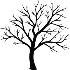 bare branch silhouette vector art design