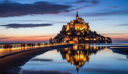 Fototapeta premium Traveling around the world: A beautiful landscape showing this famous tourist attraction. The colors match the tone of the sky and surrounding scenery.
