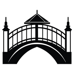 bridge silhouette vector art design