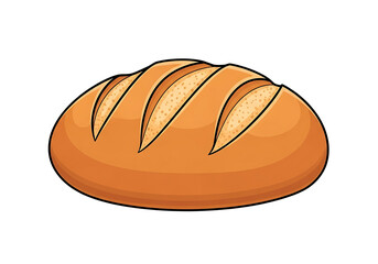 A simple, yet detailed illustration of a loaf of artisan bread against a dark background.