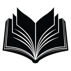 open book silhouette vector art design