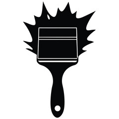 paintbrush silhouette vector art design