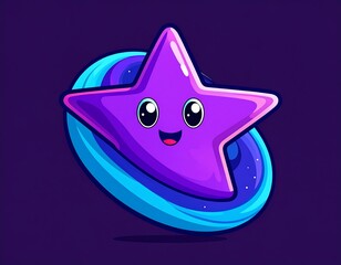 Cute purple star in space