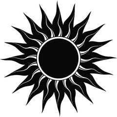 sun silhouette vector art design