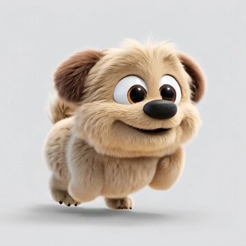 UN CANE DI PELUCHE CORRE FELICE