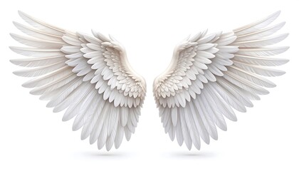 White Angel Wings with Isolated.