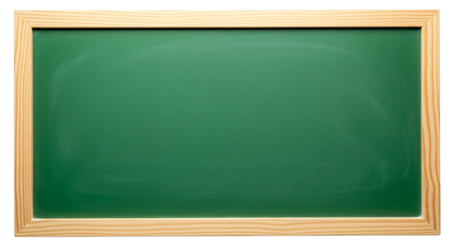 Empty classroom chalkboard with plenty of space for custom text. Education PNG with transparent background.