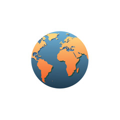 Fototapeta premium Stylized Planet Earth Globe Icon with Continents and Oceans Representing Global Connection