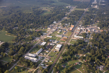 aerial view of town