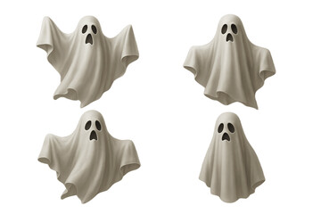 set of sea shells isolated on white