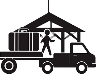 Luggage delivery at an airport terminal