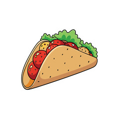 Flavorful beef taco wrap with melted cheese and zesty spicy salsa presented on a clean white background