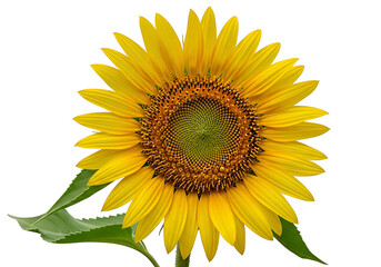 Fototapeta premium A vibrant sunflower, with brilliant yellow petals and a rich brown center, is beautifully highlighted against a striking black background.