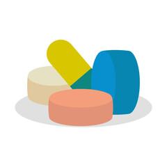 Pills icon. Medicine. Colored silhouette. Front side view. Vector simple flat graphic illustration. Isolated object on white background. Isolate.