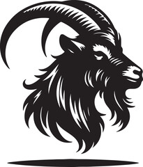 Fototapeta premium A goat head silhouette vector