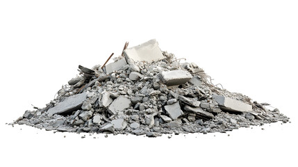 Pile of Concrete Debris and Rebar from Demolition