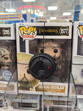 Collectible figure of Legolas Greenleaf displayed in a retail store