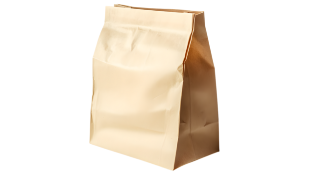 Brown paper bag isolated on a transparent background