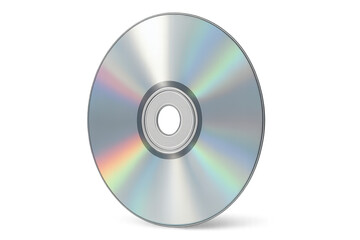 Compact Disc on Transparent Background Reflecting Rainbow Colors