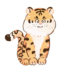 Cute Tiger Cartoon Illustration