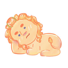 Cute Lion Cartoon Illustration