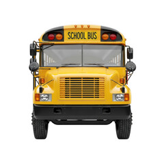 Fototapeta premium Yellow school bus isolated on transparent background