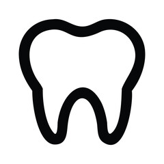 Vector icon of a tooth, symbolizing dental health and care on a white background