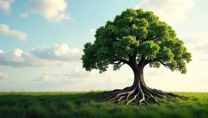 A well-established business, symbolized by a sturdy oak tree with deep roots, representing longevity, stability, and enduring success in the marketplace , classic, progress