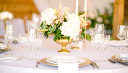 Elegant wedding reception table setting