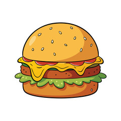 Deliciously stuffed burger with oozing cheese presented on a clean white background for culinary designs