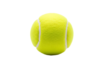 A bright yellow tennis ball sits centered against a black background.