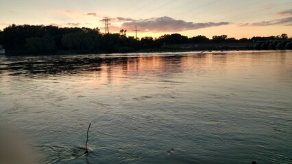 sunset on the river