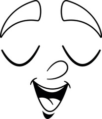 Calm glad mindful face emoticon